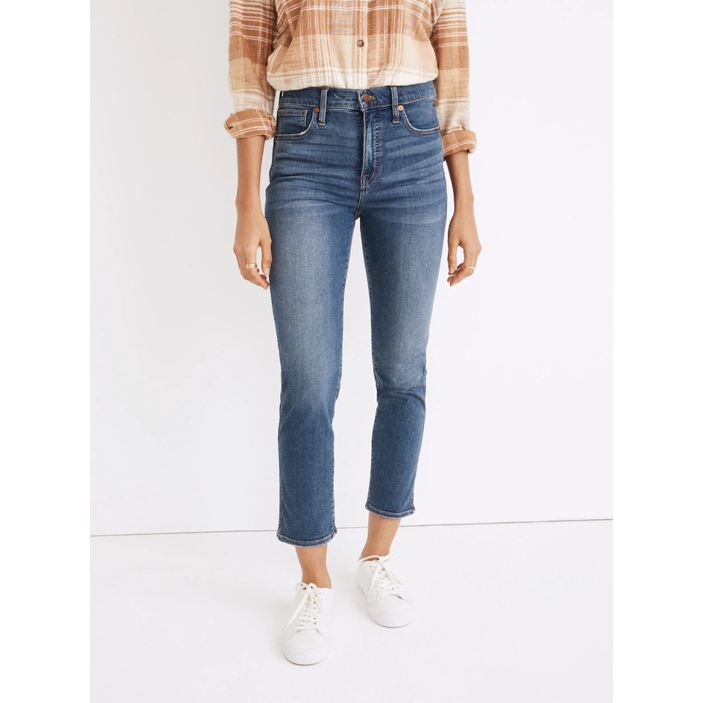 Madewell Stovepipe Jeans Dearham Wash High Rise Super Stretch Denim Size 27